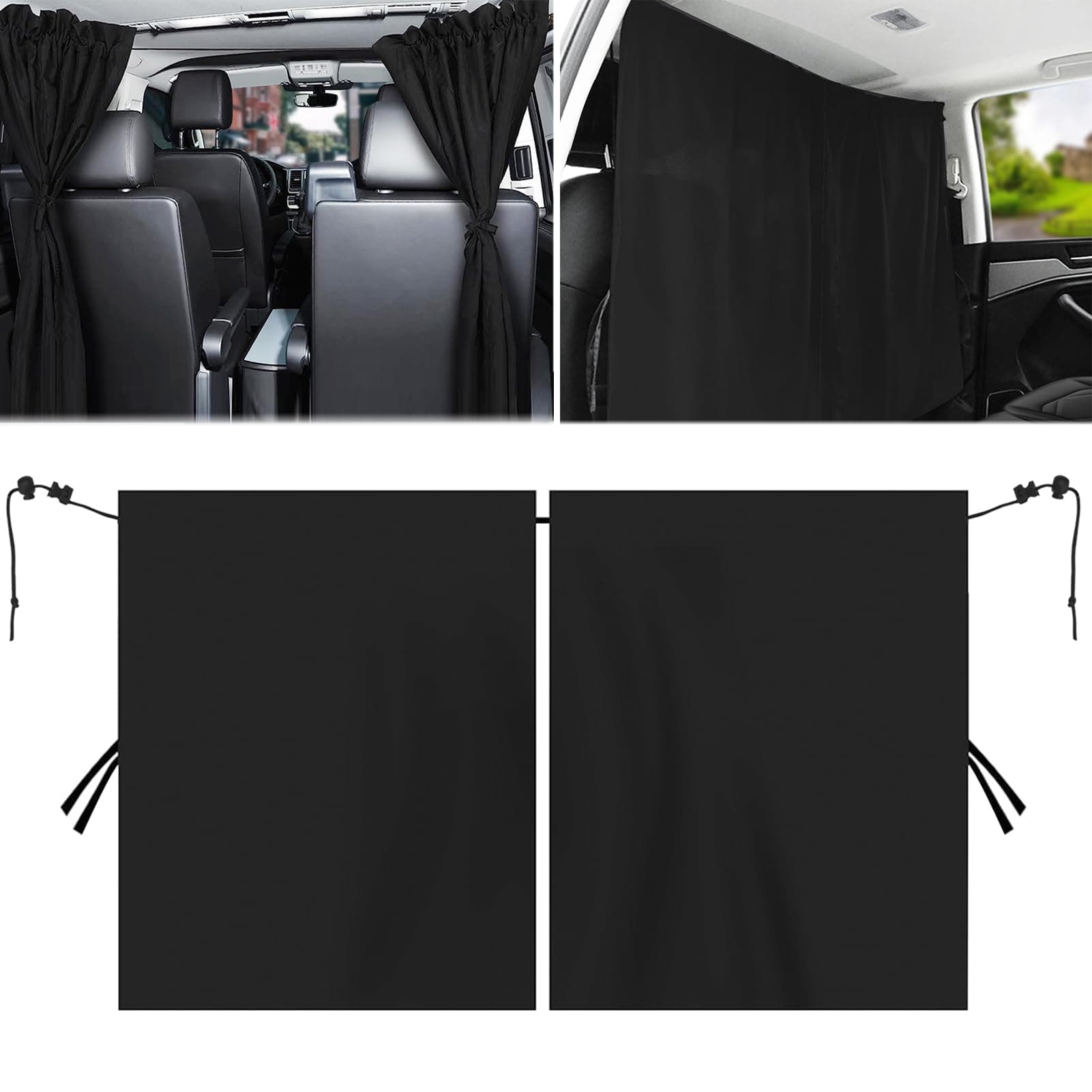 Auto Trennvorhänge Sonnenschutz, 140 x 80 cm Abnehmbarer Auto Vorhang, Auto Innenteiler Vorhänge Sonnenschutz, Auto Fenster Verdunkelung, Auto Sichtschutz Vorhänge, Auto Camping Zubehör