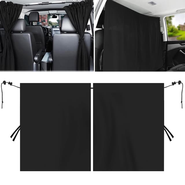 Auto Trennvorhänge Sonnenschutz, 140 x 80 cm Abnehmbarer Auto Vorhang, Auto Innenteiler Vorhänge Sonnenschutz, Auto Fenster Verdunkelung, Auto Sichtschutz Vorhänge, Auto Camping Zubehör