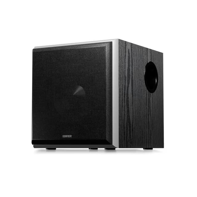Edifier T5 AKTIV-SUBWOOFER – 8-Zoll-Tieftöner – 70 Watt – Low-Pass-Filter – Frequenz einstellbar bis 38Hz – MDF-Gehäuse für reduzierte Resonanz – Standby – Cinch-Anschlüsse – Zeitloses Design T5 BLACK