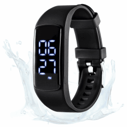 Ohne Handyverbindung, EPERSU IP68 wasserdichte Schrittzähler Uhr, Fitness Tracker Armband Kalorienzähler für Erwachsene, Kinder, Männer, Frauen, ohne App, ohne Bluetooth, für Sauna & Schwimmen Angebot bei HelloDeals