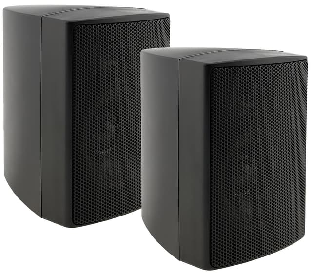 ChiliTec 2-Wege Lautsprecher Schwarz, Paar, Wand-Lautsprecher für HiFi Stereoanlage Heimkino, 60Watt 8Ohm