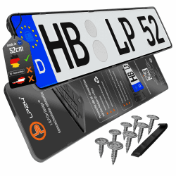 Kennzeichenhalter Rahmenlos Nummernschildhalterung 520x110mm inkl. 8 Schrauben [dezent & sicher] rahmenlose Kennzeichenhalterung Auto Nummernschildhalter Kennzeichen Halterung pkw schwarz 2 Stück 1-Standard 520x110mm Angebot bei HelloDeals