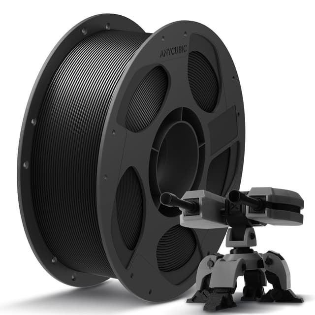 ANYCUBIC PLA+ Filament 1.75mm, PLA Plus, Maßgenauigkeit +/-0,02mm, Hohe Zähigkeit und Präzision -3D-Druckmaterialien, Intelligente Identifikation,1KG Schwarz PLA+ Schwarz 1KG