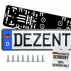 DEZENTOFIX® 2X Kennzeichenhalter - Einfache Montage & Sicherer Halt - Kennzeichenhalter Rahmenlos - Nummernschildhalterung Auto - Kennzeichenhalterung - Nummernschildhalter - Universal Passform 520mm 520x112mm Angebot bei HelloDeals