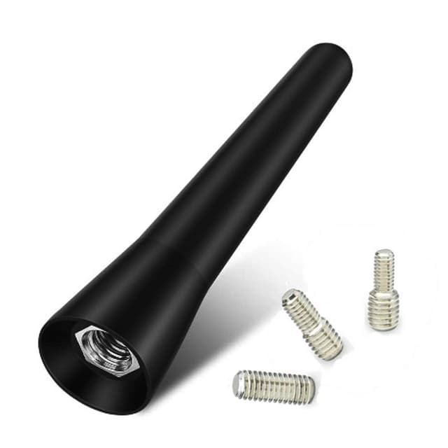 GRAPID Automotive® - Autoantenne | KFZ Kurzstab Dachantenne | Kurzstabantenne universell | DREI Adapter | 6cm lang | Schwarz | Kurz | Auto Antenne