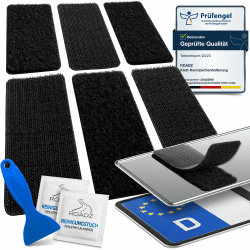 ROADZ® Kennzeichenhalter Klett - BOMBENFESTER Halt - Kennzeichenhalter Rahmenlos - wetterfest für Auto & Motorrad 2er-Set - unsichtbare Kennzeichenhalterung für 1 Fahrzeug - Nummernschildhalterung XS Angebot bei HelloDeals