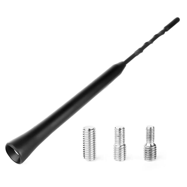 NewTH 23cm Universal Auto Antenne AM/FM/DAB Ersatz Autoradio Stubby Antenne Auto Dachantenne Mast-Kit mit Starke Empfangsfunktion Schrauben M4 M5 M6, Schwarz