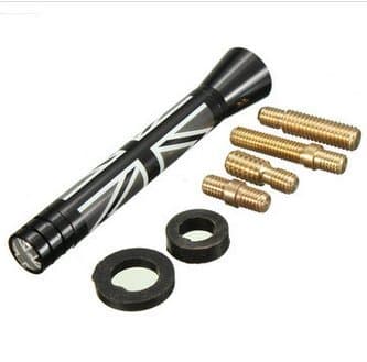 Alamor 7,7 Cm/10.7 cm Union Jack Uk Ger Flag Carbon Fiber Grid Car Antenne-2