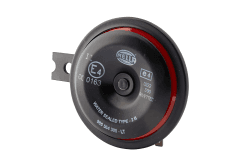 HELLA Horn - STYLE HORN S90 - 12V - 111dB(A) - Frequenzbereich: 415Hz - Hochton - elektrisch - Gehäusefarbe: rot/schwarz - Flachsteckanschluss - Menge: 1 - 3AL 922 000-951 Single Angebot bei HelloDeals