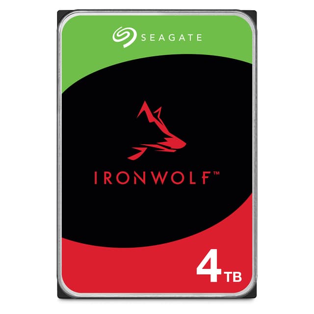 Seagate IronWolf 4TB, NAS Interne Festplatte HDD, 3.5 Zoll, 5400 U/Min, CMR, 64 MB Cache, SATA 6GB/s, silber, inkl. Data Rescue Service (ST4000VNZ06) NAS 4TB