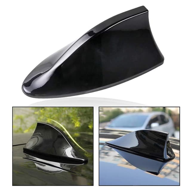 OFKPO Universal Auto Shark Antenne, AM FM Radio Dachantenne mit Klebstoff (Schwarz)
