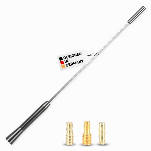 alca® Autoantenne AM FM DAB+ Auto Dachantenne Marder-Stopp Universal 27 cm schwarz Metall Set M4 M5 M6 Adapter Kfz Antenne Mast Mardersicher