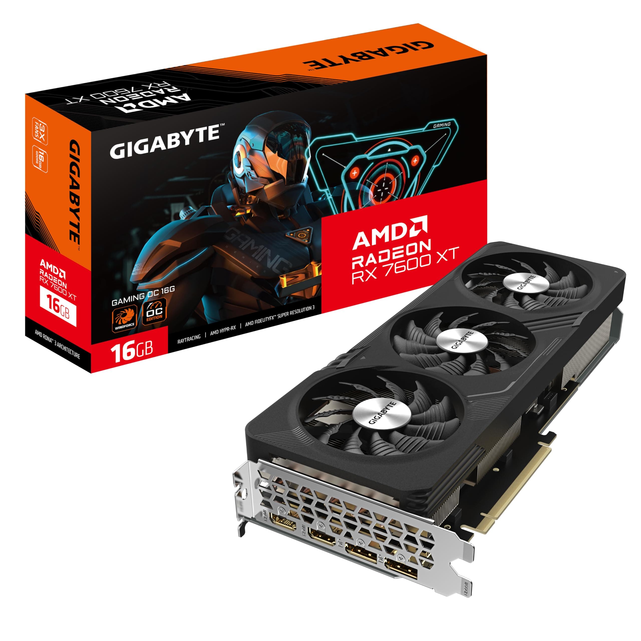 Gigabyte Radeon RX 7600XT Gaming OC Grafikkarte - 16GB GDDR6, 2X HDMI, 2X DP - GV-R76XTGAMING OC-16GD 7600 XT Gaming OC