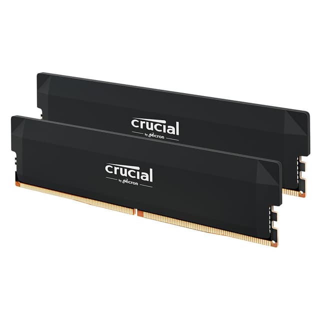 Crucial Pro DDR5 RAM 32GB Kit (2x16GB) 6000MHz CL36, Overclocking Gaming, Intel XMP 3.0 / AMD Expo, PC Computer Arbeitsspeicher, Schwarz - CP2K16G60C36U5B 6000MHz 32GB (2x16GB)