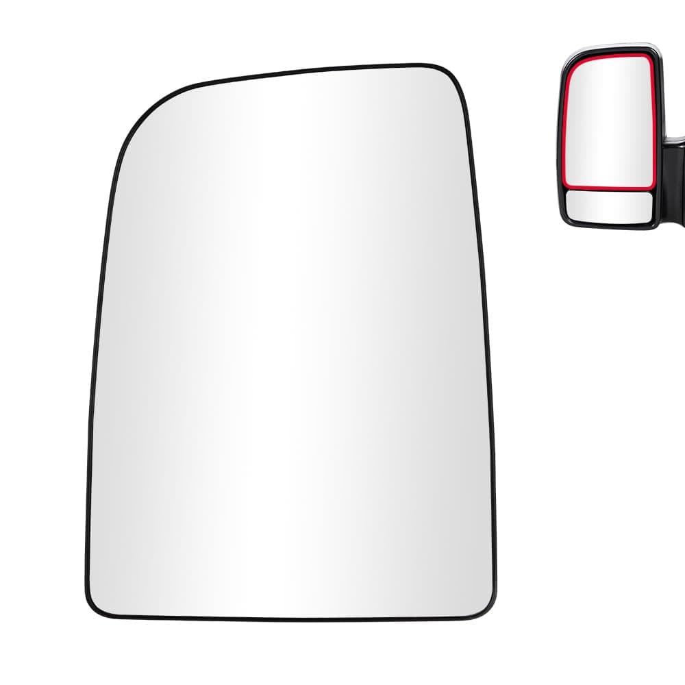 SENZEAL Spiegelglas Links Fahrerseite Beheizbar mit Trägerplatte für Mercedes-Benz Sprinter 906 2006-2018 VW Crafter 2006-2016 A0028115233 2E0857587D Außenspiegel Glas Ersatz (Oben Links)