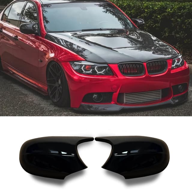 Hengjiayao Spiegelkappen, 1 Paar Auto Rückspiegel Kappe Tür Rückspiegel Abdeckung für BMW E81 E82 E87 E88 LCI E90 E91 2009-2011 E92 E93 2010-2013 (For 1er E81 E87&3er E90 E91 E92 E93 LCI) For 1er&3er E90 E91 E92 E93 LCI