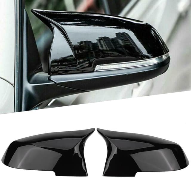 GEARMONSTER Auto Spiegelkappen, Rückspiegelgehäuse, Rückspiegelkappe Ersatz für Seitenspiegel Abdeckung Kompatibel mit BMW F20 F21 F22 F23 F30 F31 F32 F33 F36 X1 E84 i3 M2 F87, Glänzend Schwarz F20 F30 Glänzend Schwarz