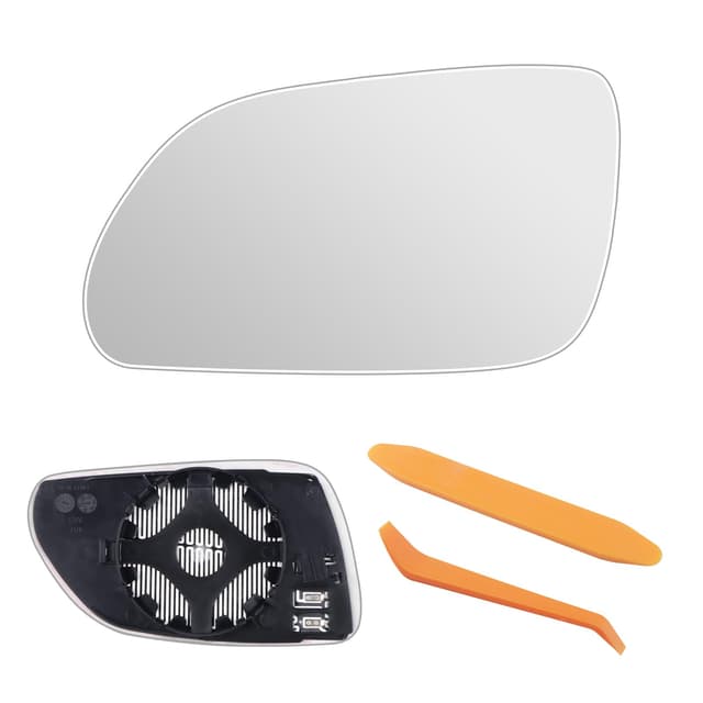 Spiegelglas Ersatz für VW Polo 9N 2005-2009 UND Skoda Oktavia (1Z3 / 1Z5) 2004-2008 beheizbar Ersatzspiegelglas Fahrerseite Außenspiegel Asphärisch Rückspiegelglas ABS-Seitenspiegelglas(Links) Spiegelglas Fahrerseite/Links VW Polo 9N