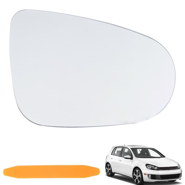 NewZC Spiegelglas Rechts für VW Golf 6 MK6 2010-2014/ GTI 2010-2014/VW VI 2008-2013/VW VI Cabriolet 2011-2016/VW 1T3 2010-2015 - Beifahrerseite Außenspiegel Glas Ersatzspiegelglas mit Hebelwerkzeug