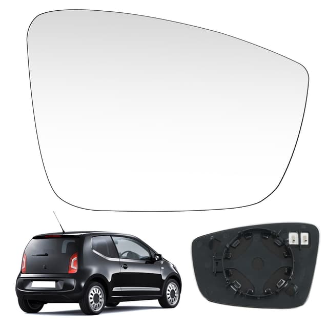 Spiegelglas Heizbar Rechts Kompatibel mit VW UP/Seat Mii (KF1) / Skoda Citigo 2011-2016 Spiegelglas Außenspiegel Glas UP (11-16) Rechts