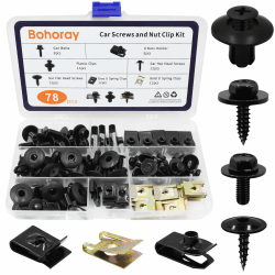 Bohoray 78pcs Karosserieschrauben Set, Auto Body Undertray Fender Schrauben, KFZ Blechmutter Schraube Mutter Clip Kit, Metall U Typ Befestigungsclip für Auto Stoßstange, Undertray, Türverkleidung Angebot bei HelloDeals