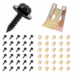 60 Stück Blechmutter Schraube Mutter Clip Kit, 30 Edelstahl Karosserieschrauben 30 U-Typ Clip Mutter Befestigung Clips, Karosserie Klemmen Schnappmutter Set, Schraube Mutter Clip Schnappmutter Set Angebot bei HelloDeals