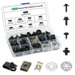 Realure 80 Stück Blechmutter Schraube Mutter Clip Kit, mit Klemmscheiben Hitzeschutzblech, Karosserieschrauben & U Type Karosserie Clips, Auto Befestigungsbox Set für Befestigen & Reparieren Autoteil Angebot bei HelloDeals