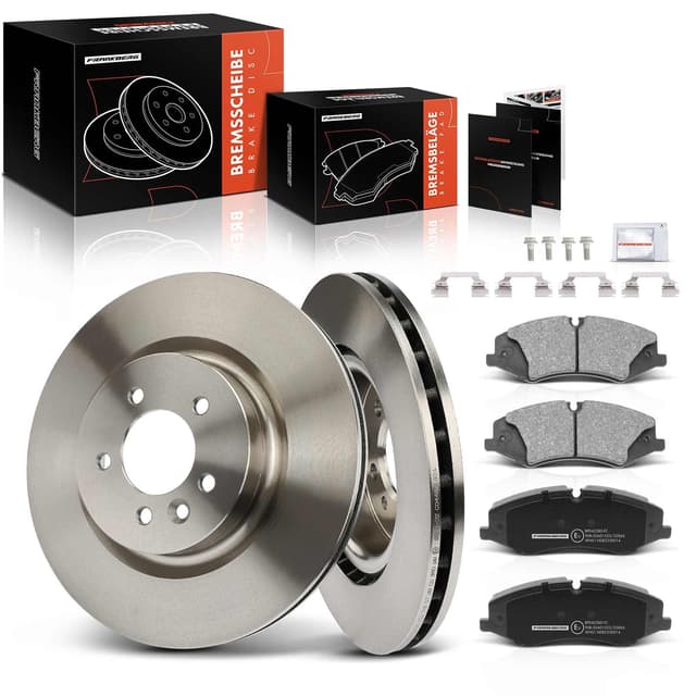 Frankberg 2x Bremsscheiben 4x Bremsbeläge mit Bremsenschmiermittel Vorne Kompatibel mit Discovery IV L319 2009-2018 Ran.ge Ro.ver Sport L494 2013-2023 Replace# SDB000622