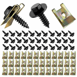 100 PCS Karosserieschrauben, Mutter Clip Kit, 50 Sätze Blechschrauben, Blechmuttern, U Typ Karosserieschrauben, Blechmutter Schraube, Otflügelclip Blechmuttern Befestigung Clips Für Auto Angebot bei HelloDeals