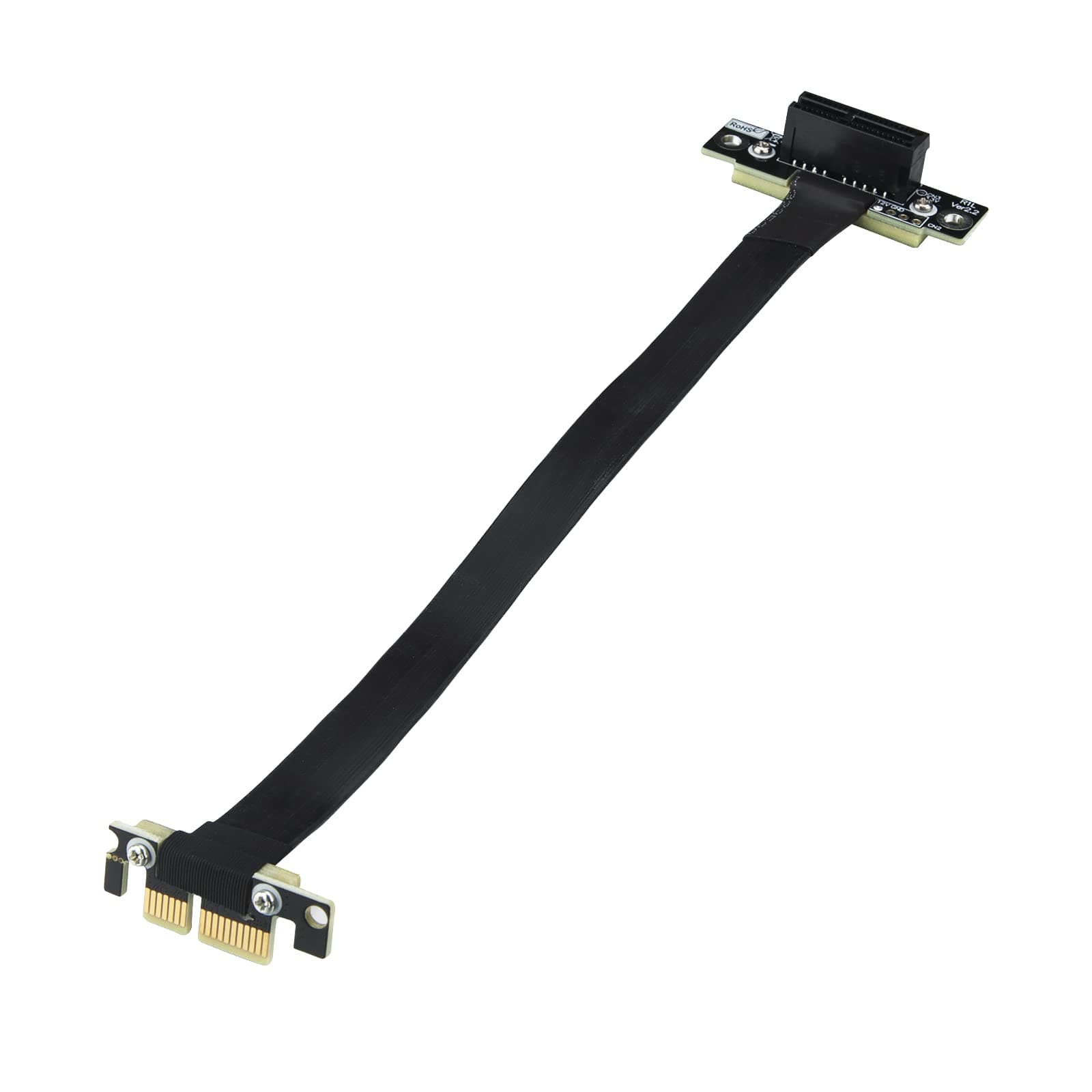 10Gtek PCI-e 3.0 Riser Kabel, X1 to X1, M to F, 90° to 90°, PCIe Extender Jumper for Graphics, Cable Length 20cm, P311MF5520 20cm 90° to 90° 1