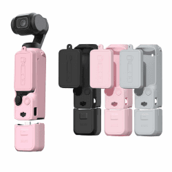 BRDRC Pocket 3 Silikon-Schutzhülle, Objektivschutz, kratzfest, kompatibel mit DJI OSMO Pocket 3 Zubehör (Rosa) Angebot bei HelloDeals