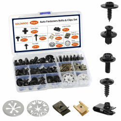 GOLDEROC 90 Stück Blechmutter Schrauben Clips Set, mit Karosserieschrauben, Hitzeschutz Klemmscheiben & U Type Karosserie Clips, Befestigungsclips Auto für Befestigen & Reparieren Autoteil Angebot bei HelloDeals