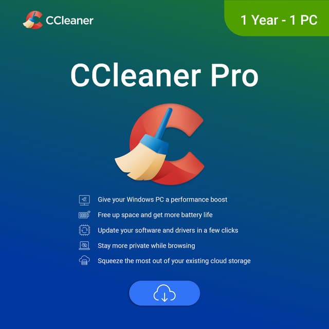 CCleaner Pro | 1 Gerät | 1-Jahres-Abonnement | Aktivierungscode per Email Pro 1 Gerät