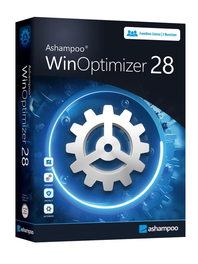 WinOptimizer 28 - 3 USER Lizenz - Tuning für Windows 11 10 - unbegrenzte Laufzeit - Sicher, Sauber, Schnell