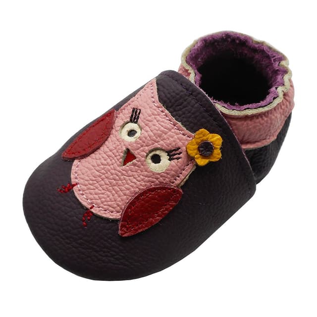 YIHAKIDS Krabbelschuhe Baby Lauflernschuhe Lederpuschen Hausschuhe Jungen Mädchen Mokassins Weicher Leder Babyschuh mit Wildledersohlen Kleinkind rutschfeste Lederschuhe Baby 0-3 Jahre