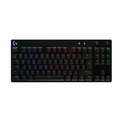 Logitech G PRO Mechanische Gaming-Tastatur – Portable Tenkeyless Design, abnehmbares Micro-USB-Kabel, GX Blue Clicky Switches, LIGHTSYNC RGB Backlit Keys, QWERTZ Deutsch, PC,Mac - Schwarz Schwarz Kabelgebunden Tastatur Angebot bei HelloDeals