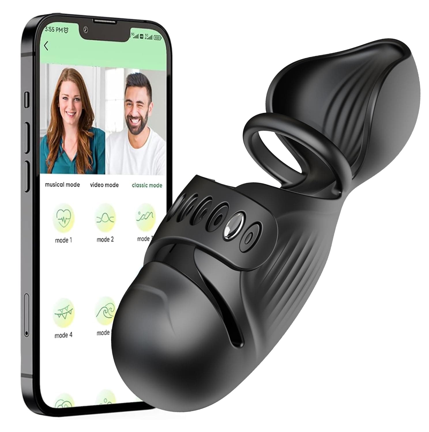 PQKuss Elektrischer Masturbator Silikon Penis Trainer Vibrator mit 9 Vibrationsmodi, Eichel Stimulator Masturbatoren Mann mit App Steuerung Masturbieren Männer Sex Toys für Männer und Paare