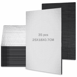 DAJAVE 35 Stück 7mm Dämmmatte Auto Dämmung 25X18cm Selbstklebend Antidröhnmatte, 7mm Dick Alubutyl Platten Dämmmatte, Dämmmatte Motorhaube, Feuchtigkeitsbeständig Isoliermatte Weiß 35PCS-25X18X0.7CM Angebot bei HelloDeals