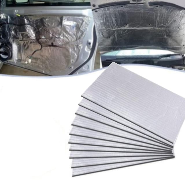 10PCS Dämmmatte Auto,40*25cm Schallschutzmatte,Isoliermatte Selbstklebend,Dämmmatte/Schalldämmung Selbstklebend Feuerfest,Feuchtigkeitsfest,Wasserdicht(5mm) Silber 400*250*5mm