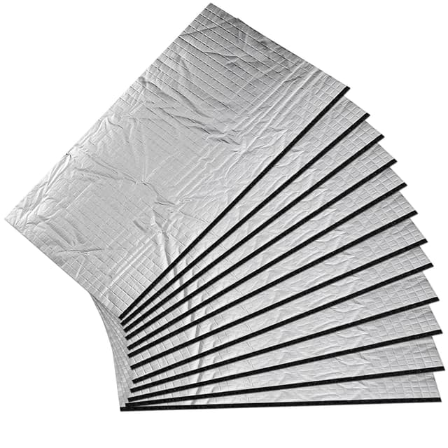 12Pcs 5mm Dämmmatte, 400*250mm Dämmmatte Auto, Wasserdicht Schallschutzmatte, Isoliermatte Selbstklebend, Dämmung Auto Zur Schalldämmung, selbstklebende Mattenrolle, Schalldämmung und Antivibration