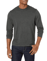 Amazon Essentials Herren Langärmeliges T-Shirt, Normale Passform L Dunkelgrau Meliert Ohne Tasche Angebot bei HelloDeals