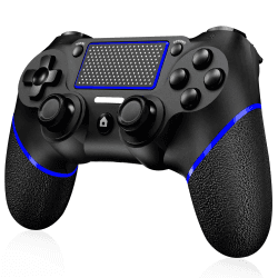 Shiptree Wireless Controller für PS-4, Game Controller Kompatibel mit P4/Slim/Pro/PC, mit Dual Vibration/6-Achsen Gyro/Hochpräzises Touchpanel/Audio Jack, 360°-Joystick Präzise Kontrolle - Blau Angebot bei HelloDeals