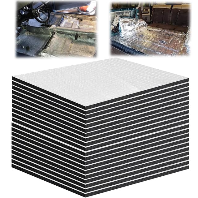 20 Stück Dämmmatte Auto, 40x25cm Schallschutzmatte Isolierung Matte Schaumstoff, Antidröhnmatte Selbstklebend, Isoliermatte Selbstklebend Auto Dämmung, Feuerfest, Wasserdicht, Feuchtigkeitsfest