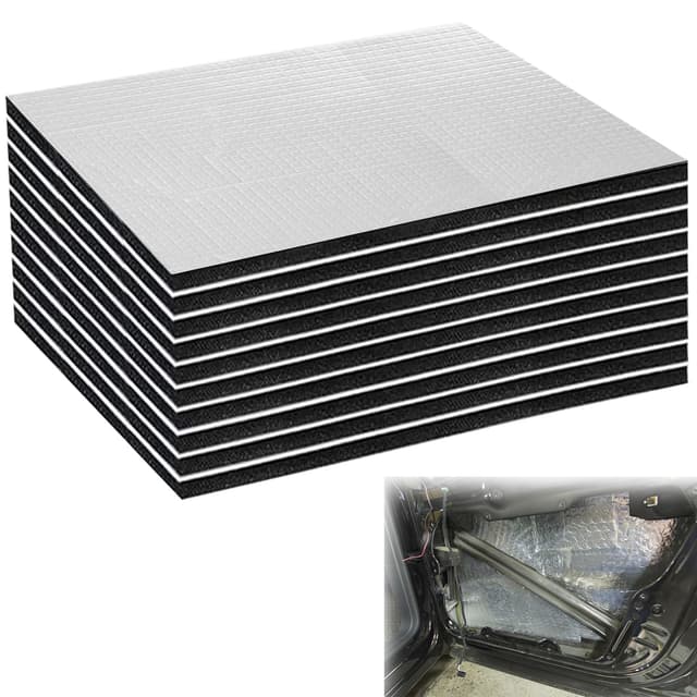 IIRC 10PCS 40x25cm Dämmmatte Auto, 5mm/10mm Universal Schallschutzmatte, Isoliermatte Selbstklebend, schalldämmend, Wasserdicht, Feuerfest, Feuchtigkeitsfest (10mm)