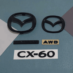 LFWCZS vorne hinten Ersatz Emblem Kit für Mazda CX-60 2022 2023 2024 2025,Schwarz Kühlergrill Kofferraum Plakette Zeichen Badge Aufkleber Logo 3D Metall Kfz Dekor Tuning Zubehör,just Rear Logo normal Just Rear Logo Angebot bei HelloDeals