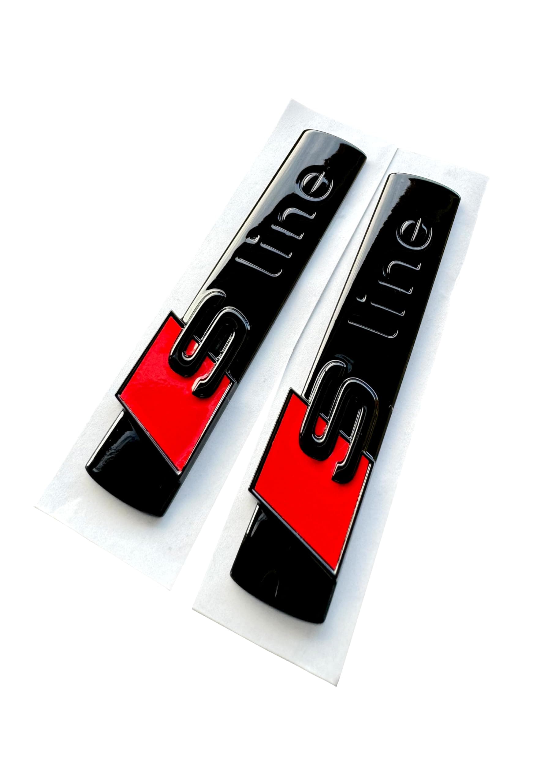 Original Audi S-Line Emblem in Schwarz Glanz 8N0 853 601 A (Rot)