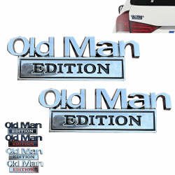 2 Stück Old Man Edition Autos Emblem, 3D Metall Auto Stoßstangenaufkleber, Old Man Edition Autos Außenembleme, Lustige 3D Metall Aufkleber, Typenschild Aufkleber Für AutoSeiten, LKW, Heckklappe(A) Angebot bei HelloDeals