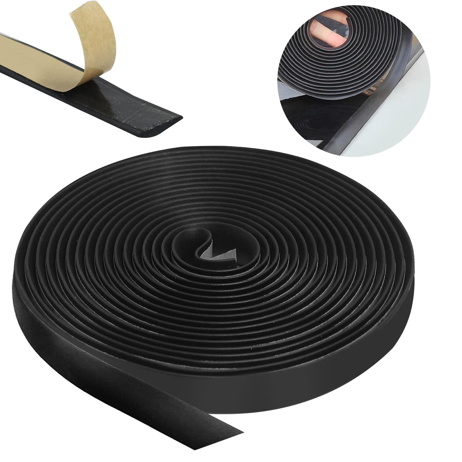 5M Auto Windschutzscheibe Wetter Gummi Dichtung, 16FT Selbstklebend Gummidichtung Klebedichtungen Universal Dichtungsstreifen Gummiprofil Türdichtung für Auto Fenster Kantenschutz 5m x 15mm