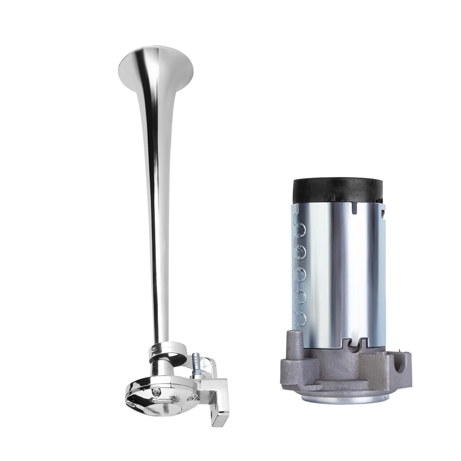 Madlife Garage Silber Hupe Luft Horn Kit 12V 150db lkw hupe Lufthorn Drucklufthorn Auto Horn mit Kompressor Laut Kompressor Fanfare für Auto Boote Vans Motorrädern