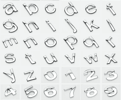 NewL Benutzerdefinierte Metall Kleinbuchstaben für Auto und Briefkasten Haus Aufkleber Emblem Namensschild Kit (Silber) Angebot bei HelloDeals